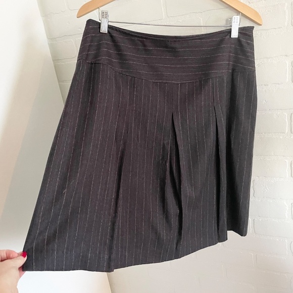 Vintage Y2K Mini skirt Corpcore Pinstripe Charcoal Gray Light blue Academia 12 - Picture 5 of 8